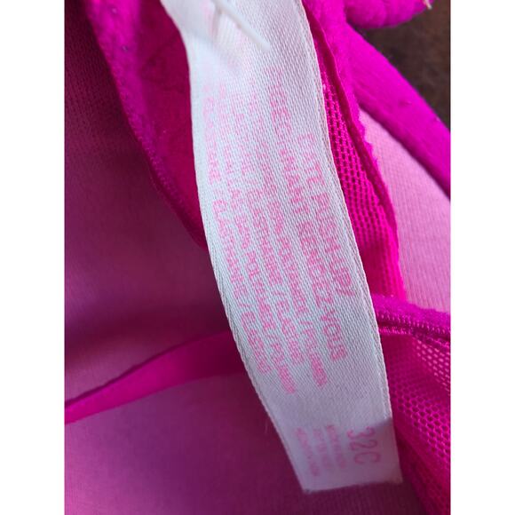 Pink Victoria's Secret Date Push Up Bra 32C Womens Hot Pink Underwired - Picture 6 of 6